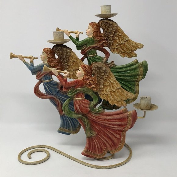 Smithsonian Holiday Hark Herald Angels Candelabra Christmas Angel